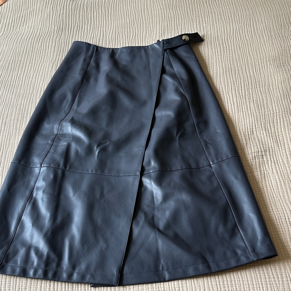 Mason the Label vegan leather Charcoal A-Line Skirt